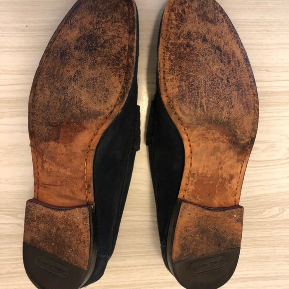 Santoni Fatte a Mano Navy Suede Loafers main image 5